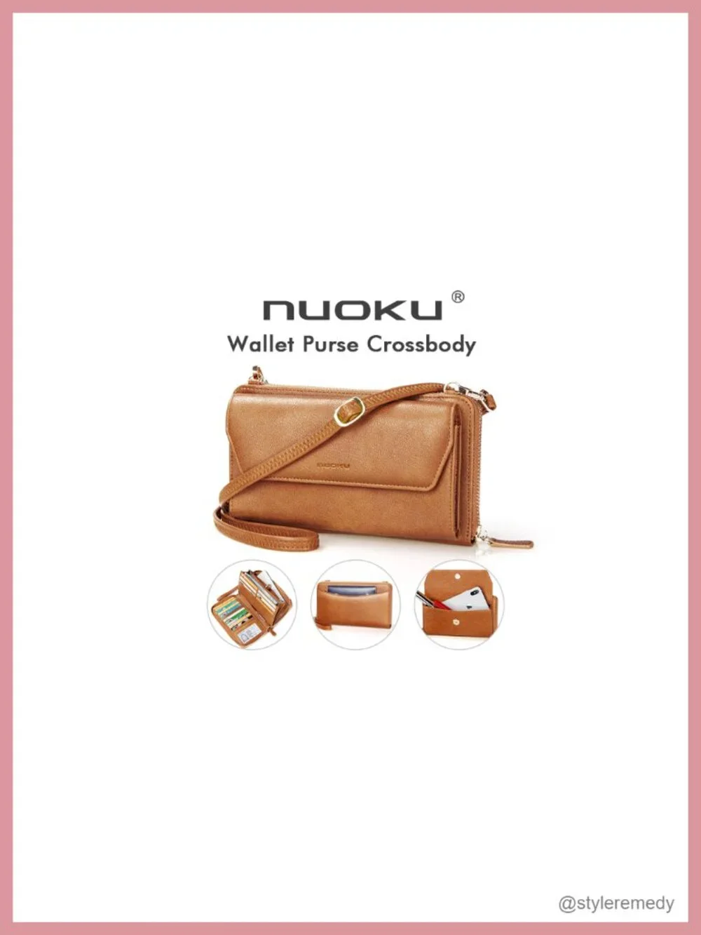 RFID Blocking Wristlet Wallet Large Capacity Zip Around Crossbody Clutch with